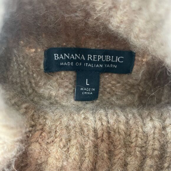 Banana Republic Womens Italian Yarn Alpaca Wool Brown Sweater Large - Picture 3 of 7